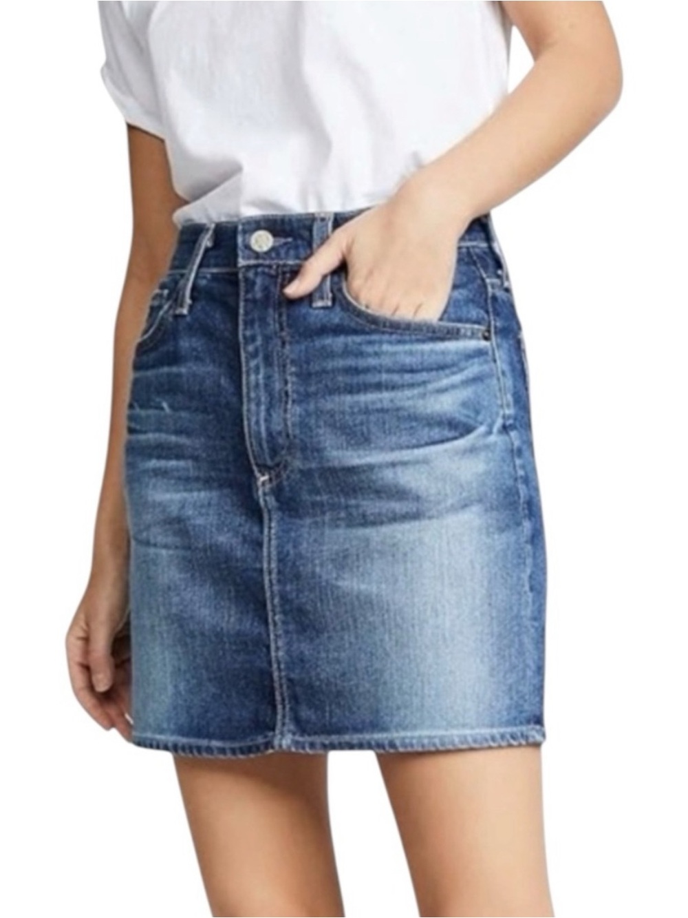 29 AG Adriano Goldschmied The Vera Blue Denim Mini Skirt